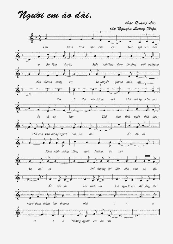 Sheet nhạc Người Em Áo Dài